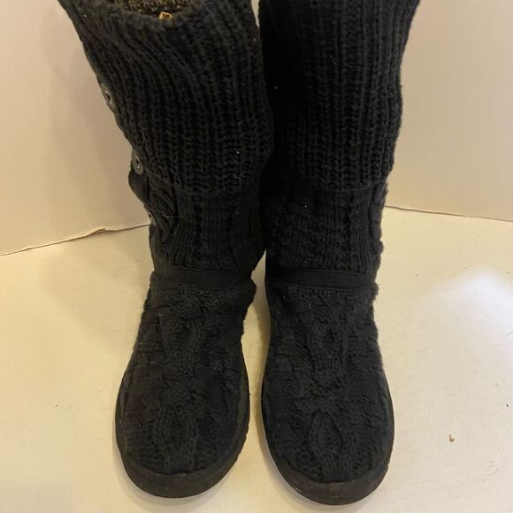 Ugg Carey knit black boots size 7 buttons - Picture 3 of 11